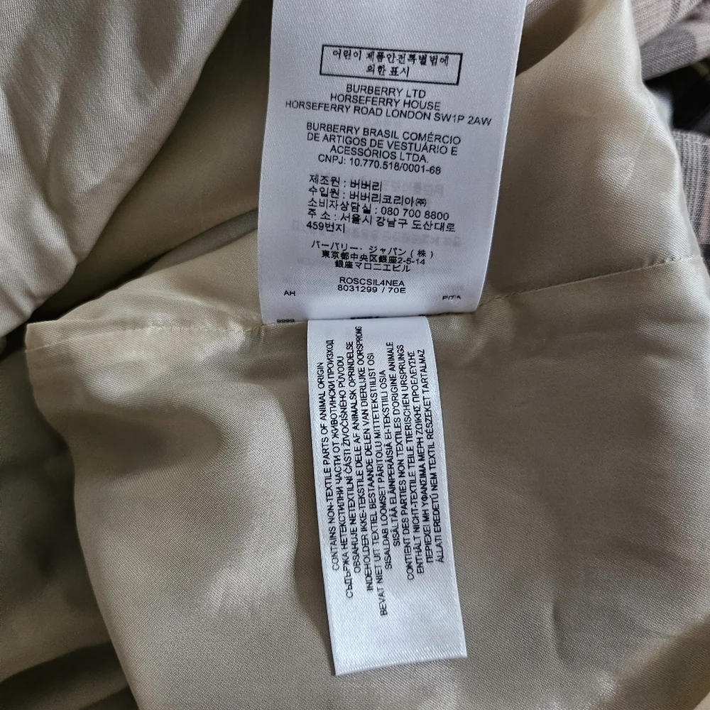 New Burberry Knot Detail Nova Check Driftwood Pattern Pencil Skirt NWT 0 US/2 UK